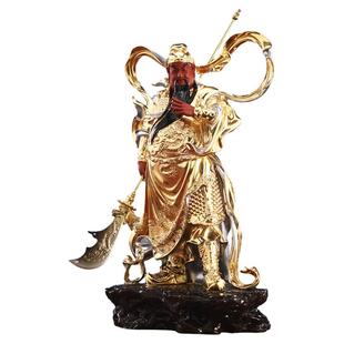 台湾纯铜贴金韦陀菩萨佛像韦驮尊者护法伽蓝菩萨珈蓝关公佛堂摆件