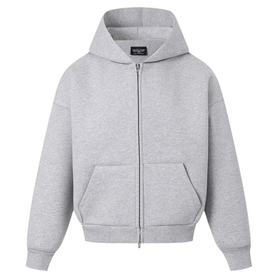 BOXY版型600G纯棉复合拉链帽衫