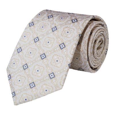 Natyhunt白金云纹刺绣真丝领带