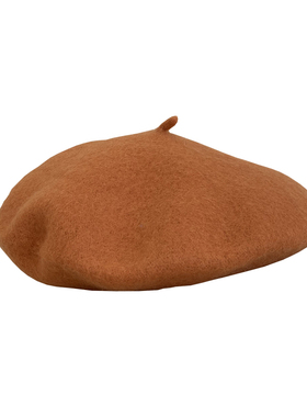 女纯羊毛呢复古画家烧饼帽贝雷帽