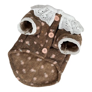 狗狗衣服秋冬装碎花家居服保暖马甲猫咪泰迪比熊小型犬两脚衣服饰