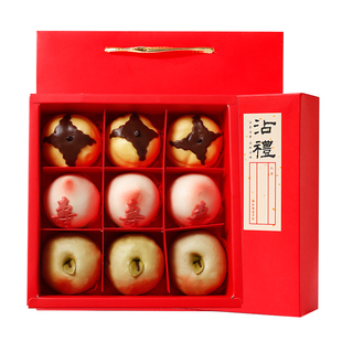 御茶膳房经典馒头礼盒苹果柿子老人生日蛋糕祝寿糕点心小寿桃包