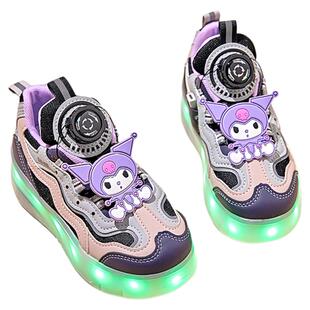 库洛米女童溜冰鞋2026春季款新款儿童暴走鞋带轮子女孩运动滑轮鞋