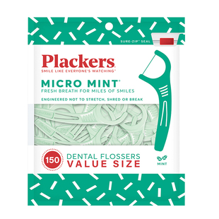 Plackers进口牙线超细家庭装大包装薄荷圆线细滑牙线棒一次性家用