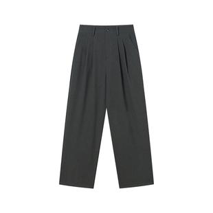 Jamor加墨深灰直筒休闲裤子优雅气质2025冬季新款显瘦裤