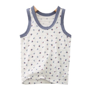 夏季新款三件装 日系儿童竹节棉背心 中小童纯棉薄背心 凉快透气