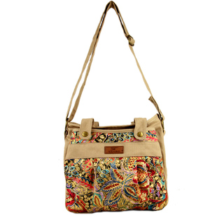 新款民族风小清新休闲帆布单肩包花布包布艺包斜跨女包包大容量包