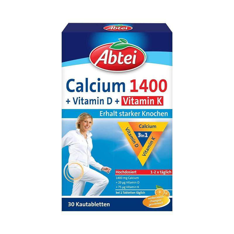 德国Abtei爱普泰钙片复合维d3维K活性钙咀嚼片成人补钙官方正品
