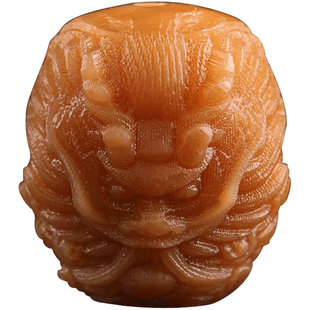 风化白玉菩提根雕刻六字真言龙头佛手大小金刚菩提手串配饰配件