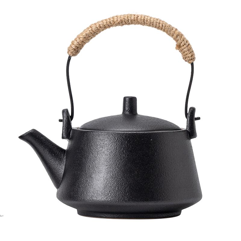 复古粗陶泡茶器提梁壶