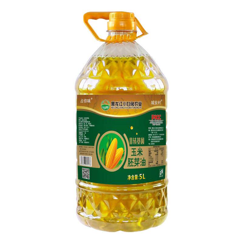 纯正玉米胚芽油非转基因物理压榨一级食用油烘培桶装5L团购包邮