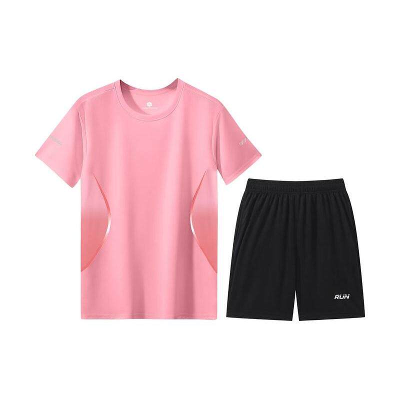 新款运动套装男女羽毛球服中考体育跑步服短袖速干定制t恤印logo