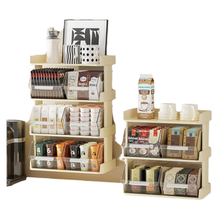 茶包收纳盒茶水间咖啡胶囊置物架办公室吧台桌面多层零食茶叶整理