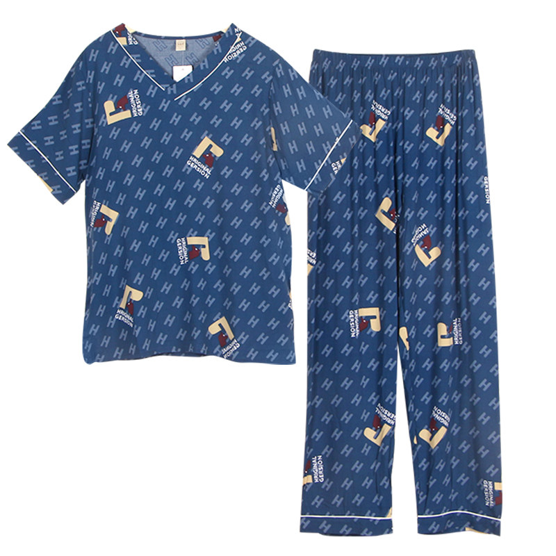 冰冰凉凉男士夏季家居服套装大码