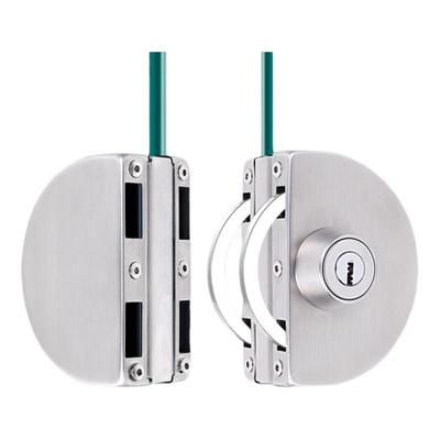 有框无框办公室店铺玻璃门锁u型锁推拉门免开孔里外开单门双地锁