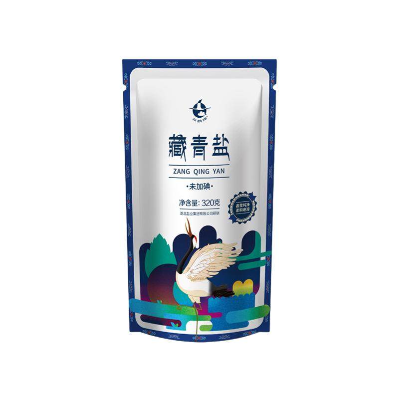 云鹤藏青盐320g青海湖盐未加碘盐食盐家用无抗结剂食用盐高原湖盐