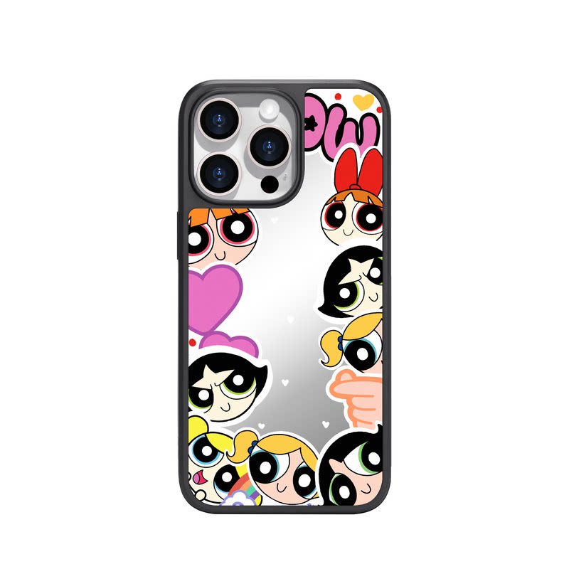benefit潮牌四周卡通女孩17适用于iphone16promax苹果15PRO镜面磁吸手机壳13新款14小米15PRO防摔三星S25