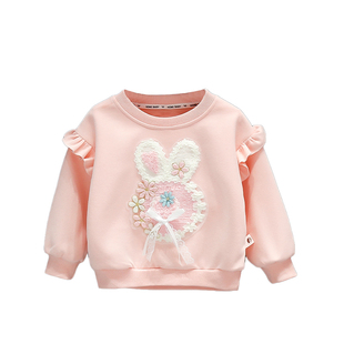 女童装2025卫衣秋季儿童针织上衣t周岁宝宝套头衫衣服婴儿长袖T恤