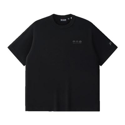 FILA FUSION斐乐潮牌男子针织短袖衫2025冬季新款休闲纯棉宽松T恤