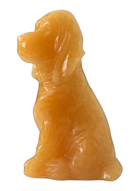 天然玉石米黄玉狗摆件十二生肖狗