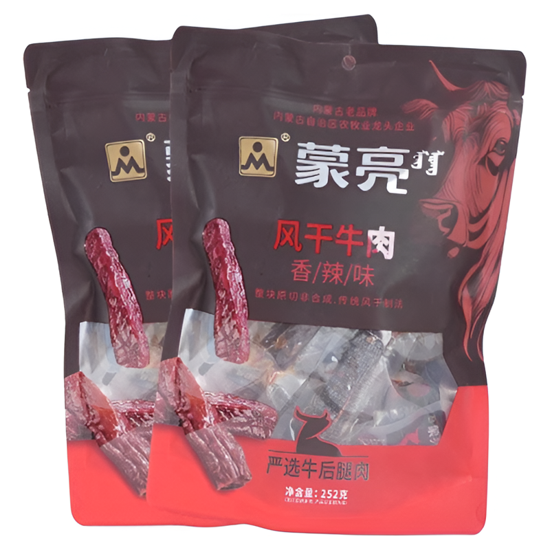 蒙亮内蒙古手撕风干牛肉干252g特产即食香辣牛肉真空独立袋装