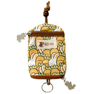 竖款卡位小巧迷你布艺棉布小碎花朵门禁卡包大容量多功能钥匙包女