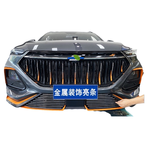 欧尚X5中网前杠改装亮条防虫网