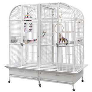 粤迪 大号耐锈烤漆折衷养繁殖鹦鹉别墅灰花金金属鸟笼子G-01