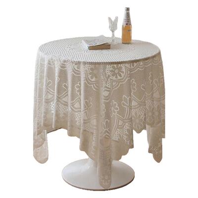 桌布ins风蕾丝复古轻奢高级感桌布床头柜洗衣机冰箱沙发防尘盖布
