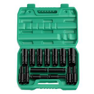 德力西电动扳手套筒组合套装加长风炮批头大小飞六角汽修工具全套