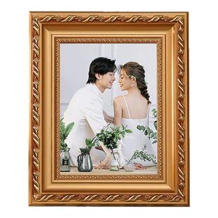 欧式实木婚纱照相框摆台冲洗打印照片加做成6 7 8寸空框定制挂墙