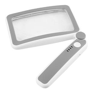 放大镜老人阅读高清便携式折叠手持方形高倍助视器儿童看书用带灯