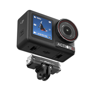 aMagisn阿迈适用大疆DJI Action5Pro/4/3金属磁吸快拆底座双接口骑行转接底座配件
