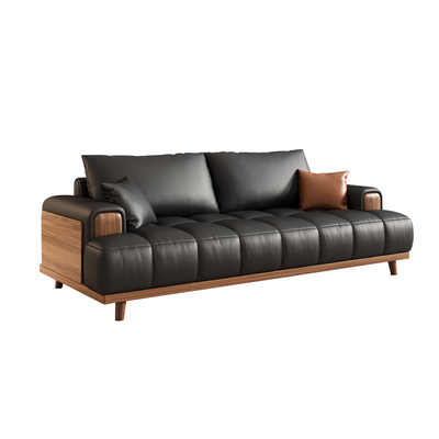 现代简约真皮办公室高级沙发组合