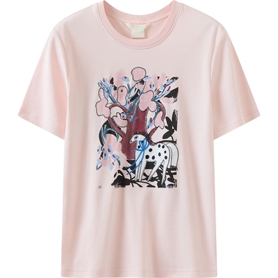 播商场同款ENIKO EGED系列休闲宽松短袖T恤女26春新款BDT1YD1221