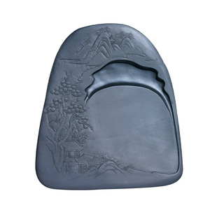 荣宝斋砚台歙砚文房四宝毛笔研墨条书法国画墨盒眉子坑眉纹通体细罗纹水舷坑金晕金星水波砚台孤品礼盒