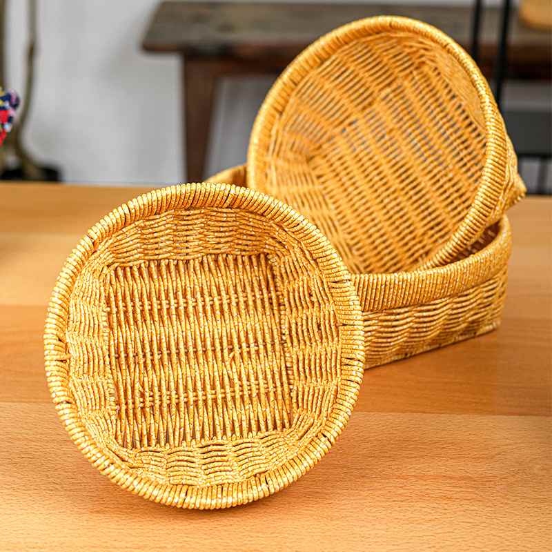 仿藤编织客厅厨房蔬菜野餐面包筐篮收纳家用茶几物储筐水果篮馒头