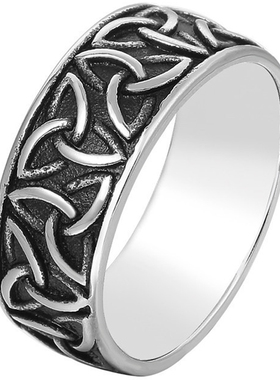 凯尔特人钛钢戒指嘻哈单身男士