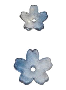 玻璃立体中孔樱花花托串珠DIY