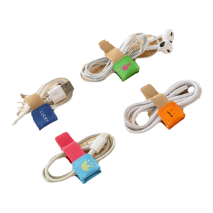 理线器耳机绕线器数据线束扎集捆绑带皮革可爱充电线钉扣收纳神器