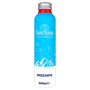 法国进口Sant'Anna圣安娜气泡水高档铝罐装含气饮用水500ml整箱