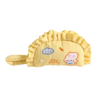 默默爱 可爱饺子化妆包小型手提女便携外出杂物卫生巾文具收纳袋