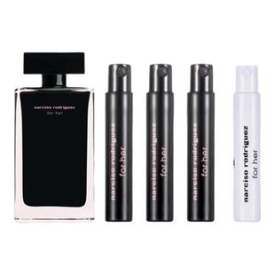 纳西素for her她的同名白粉影黑瓶红色精纯玫瑰麝香水漾香水试香