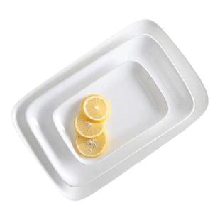 长方形盘子陶瓷肠粉盘包邮创意餐具早餐纯白热菜盘子肠粉碟烧烤盘