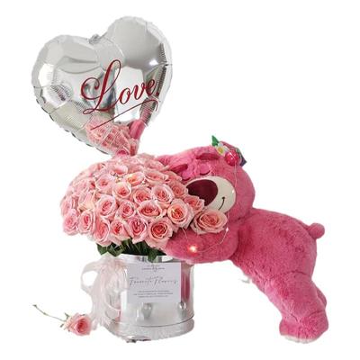 先生包装银色抱抱桶套二鲜花桶