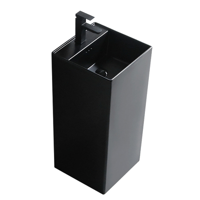 黑色一体立柱盆小户型卫生间脸盆