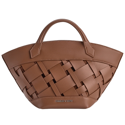CHARLES&KEITH26夏新款CK2-30160257小号编织手提托特包菜篮子包