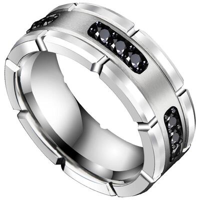 赤月戒指高级感欧美钨金男食指