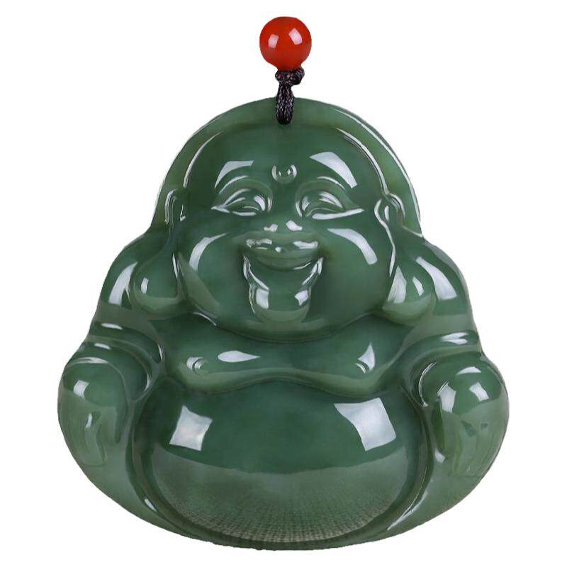 碧玉佛公吊坠弥勒佛笑佛项链