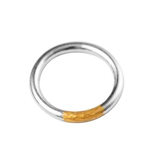 纯银情侣对戒黄金男戒古法磨砂拇指圈尾戒原创简约闭口小指女戒指